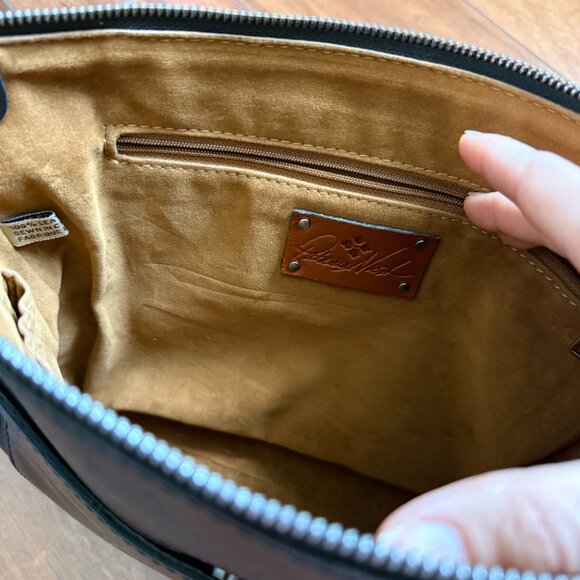 Patricia Nash Aveley Black Leather Crossbody Purse - Picture 8 of 14